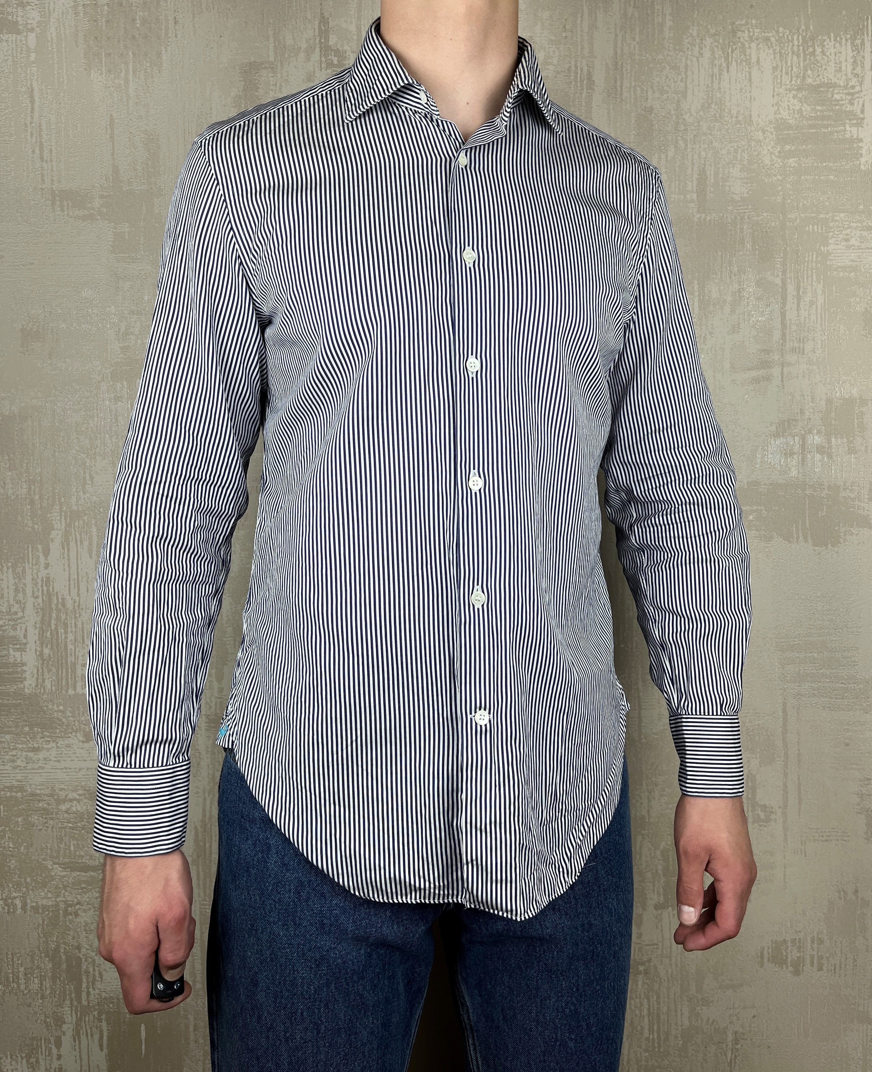 Faconnable Faconnable Striped Long Sleeve Shirt Size 42 - 16.5 Classic Size US L / EU 52-54 / 3 - 3 Thumbnail