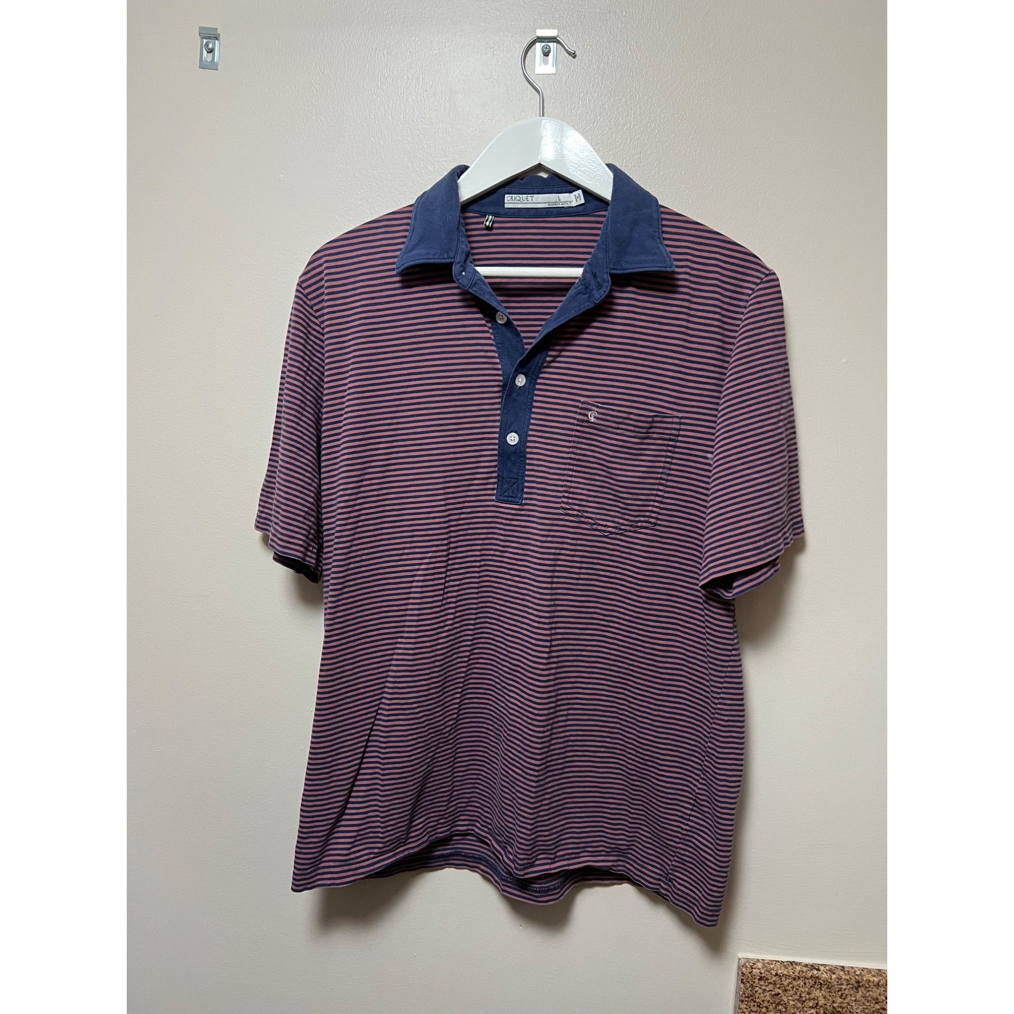 Criquet Criquet Mens Striped Polo Shirt - Size L Size US L / EU 52-54 / 3 - 1 Thumbnail