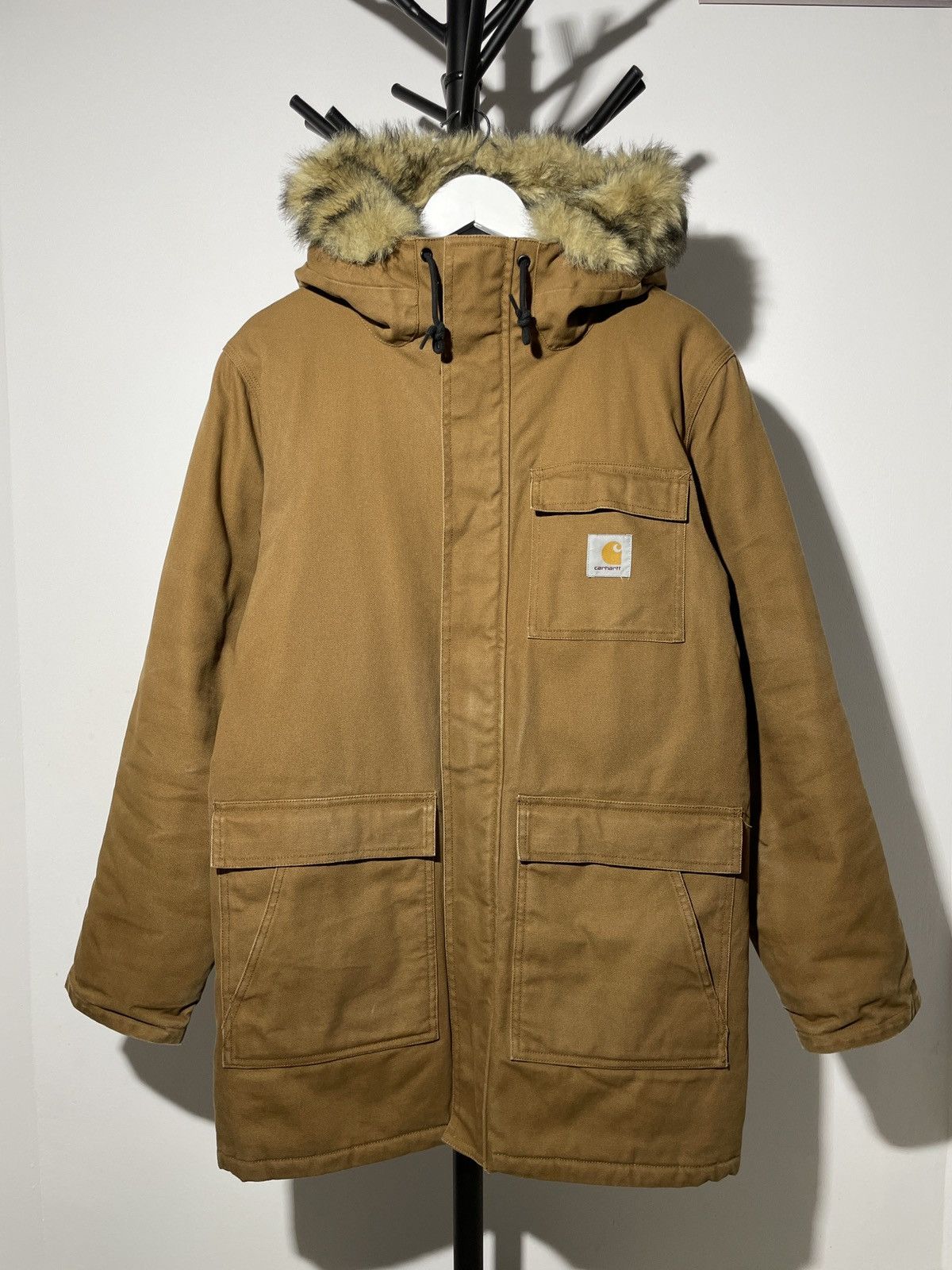image of Carhartt x Vintage Carhatt Wip Siberian Parka Jacket in Brown, Men's (Size Small)
