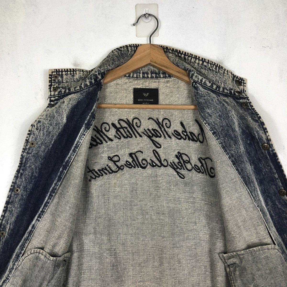 Japanese Brand 📌VINTAGE DENIM JACKET RUSTY BIKER VENCE EXCHANGE JAPAN Size US M / EU 48-50 / 2 - 15 Thumbnail