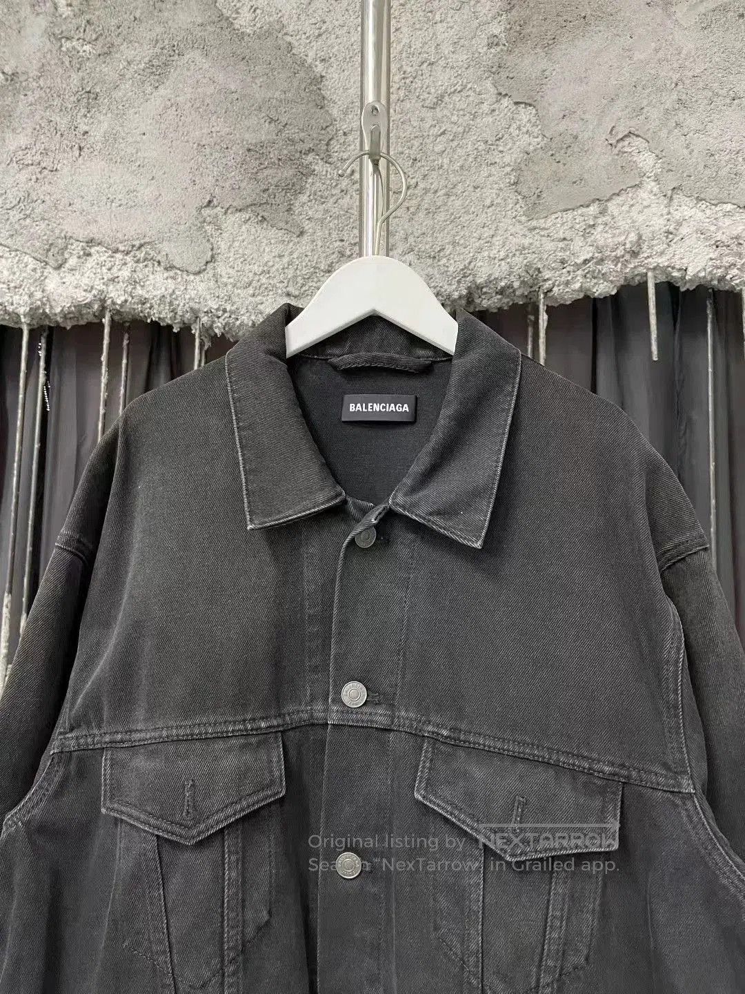 Balenciaga Balenciaga Black Red Logo Denim Jacket. Size US M / EU 48-50 / 2 - 3 Thumbnail