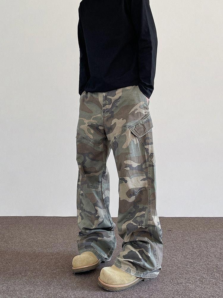 Other Baggy Cargo Camo Stacked Pants, Wide Leg Pants Size US 29 - 1 Thumbnail
