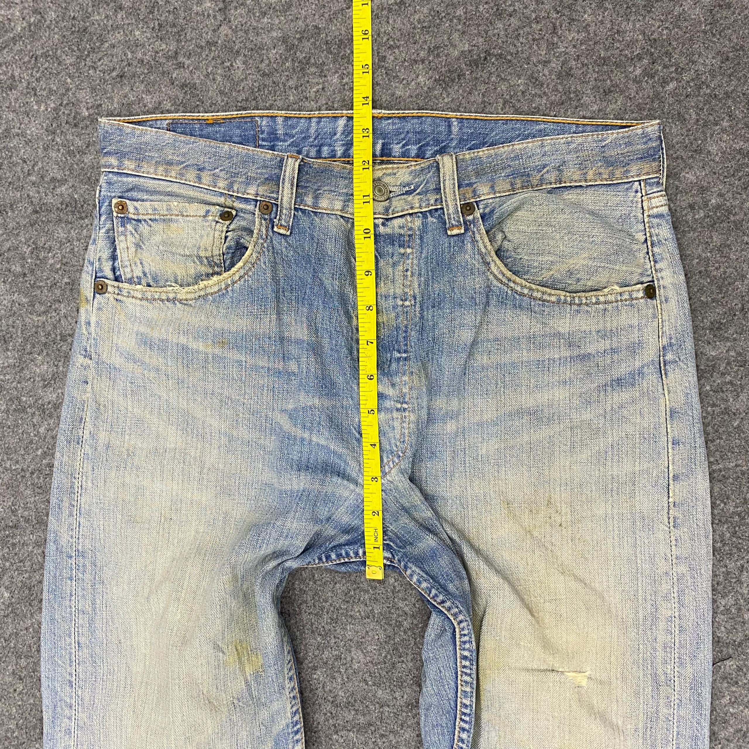 Levi's Vintage Levis 501 Distressed denim Kurt Cobain Style Size US 33 - 6 Thumbnail