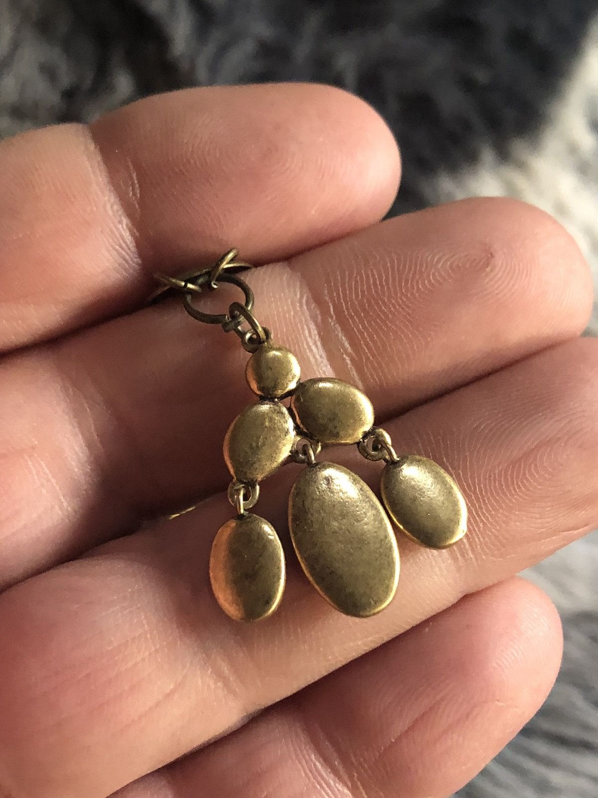 Handmade Handcrafted brass filigree gold dangle pendant necklace Size ONE SIZE - 7 Thumbnail