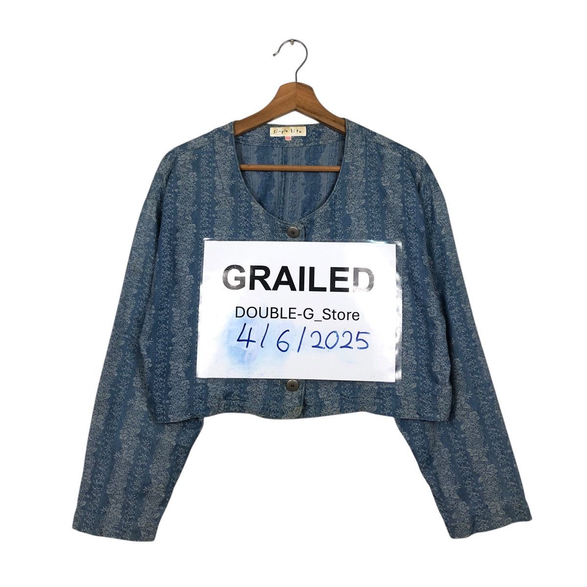Vintage 📌Rich Blue Vintage Cropped Jacket Simple Life Issey Miyake Size M / US 6-8 / IT 42-44 - 1 Thumbnail