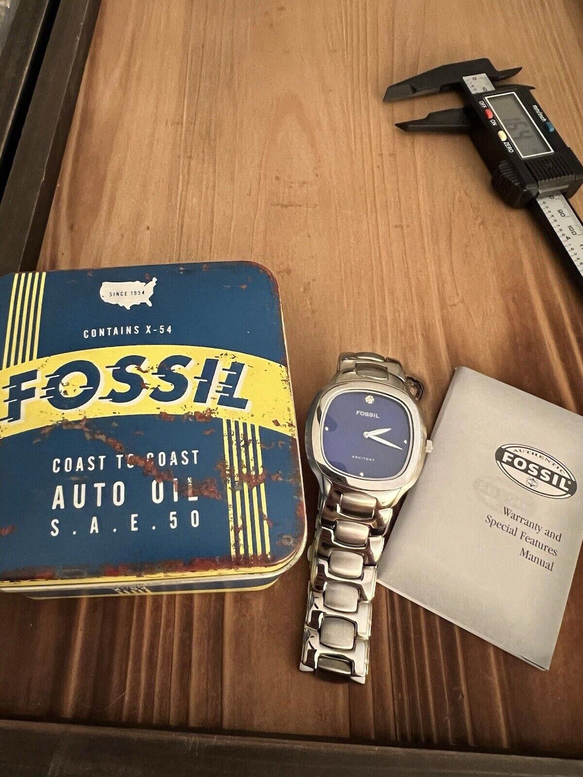 Fossil Fossil Arkitekt Fs2998 Blue Dial New Battery Stainless Steel Size ONE SIZE - 1 Thumbnail
