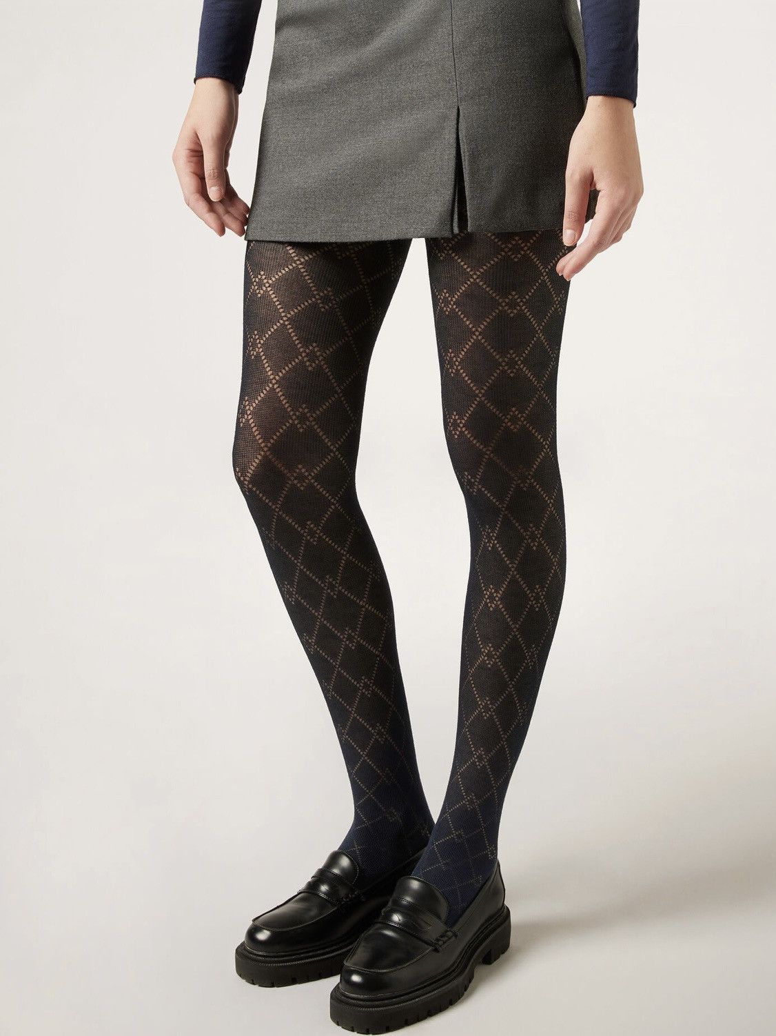 Calzedonia Calzedonia Diamond Tights with Cashmere size 3/4 M/L Blue Size ONE SIZE - 4 Thumbnail