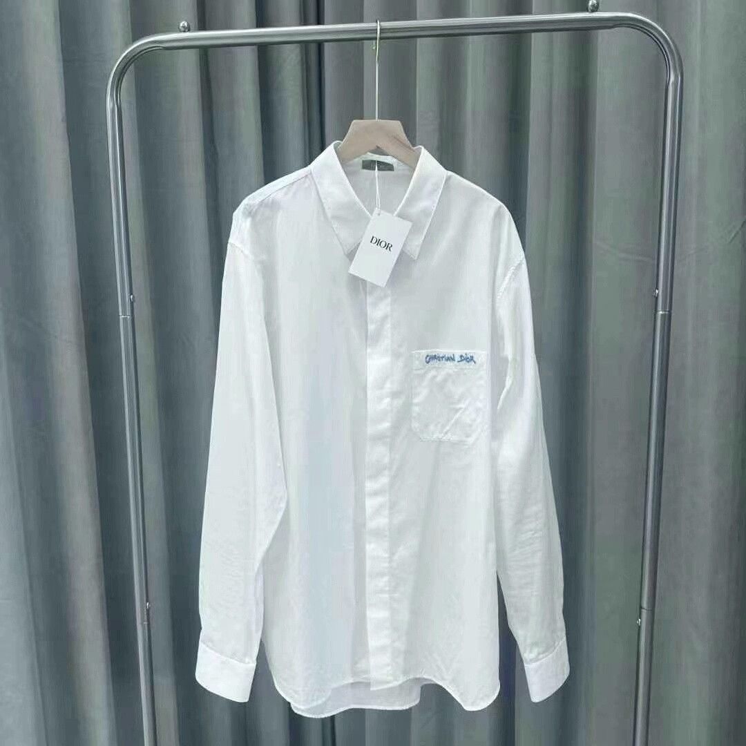 Dior Dior Embroidered Pocket Long Sleeve Shirt Size US L / EU 52-54 / 3 - 1 Thumbnail