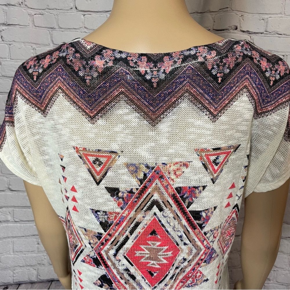 Other New Gaze Aztec Print Knit Short Sleeve Top Size L Size L / US 10 / IT 46 - 3 Thumbnail
