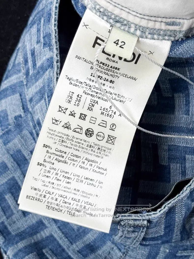Fendi Fendi Blue Monogram Denim Pants Size 27" / US 4 / IT 40 - 5 Thumbnail