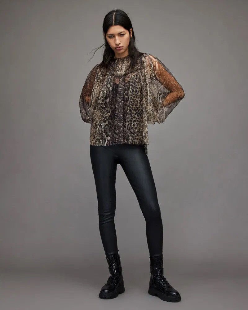 Allsaints Allsaints Perry Noche Animal Print Womens Top Size UK8 US4 Size S / US 4 / IT 40 - 13 Thumbnail