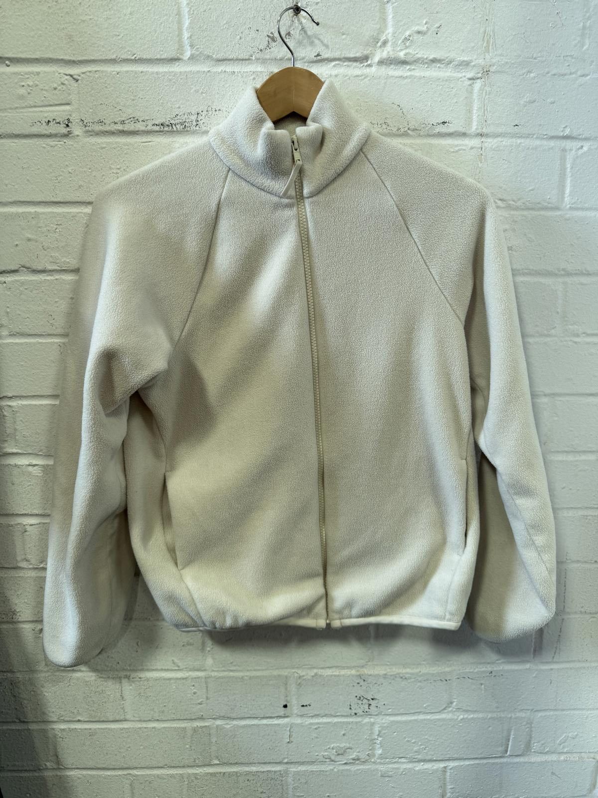 Designer Men's White Fleece Jacket with Full Zip Size US S / EU 44-46 / 1 - 1 Thumbnail