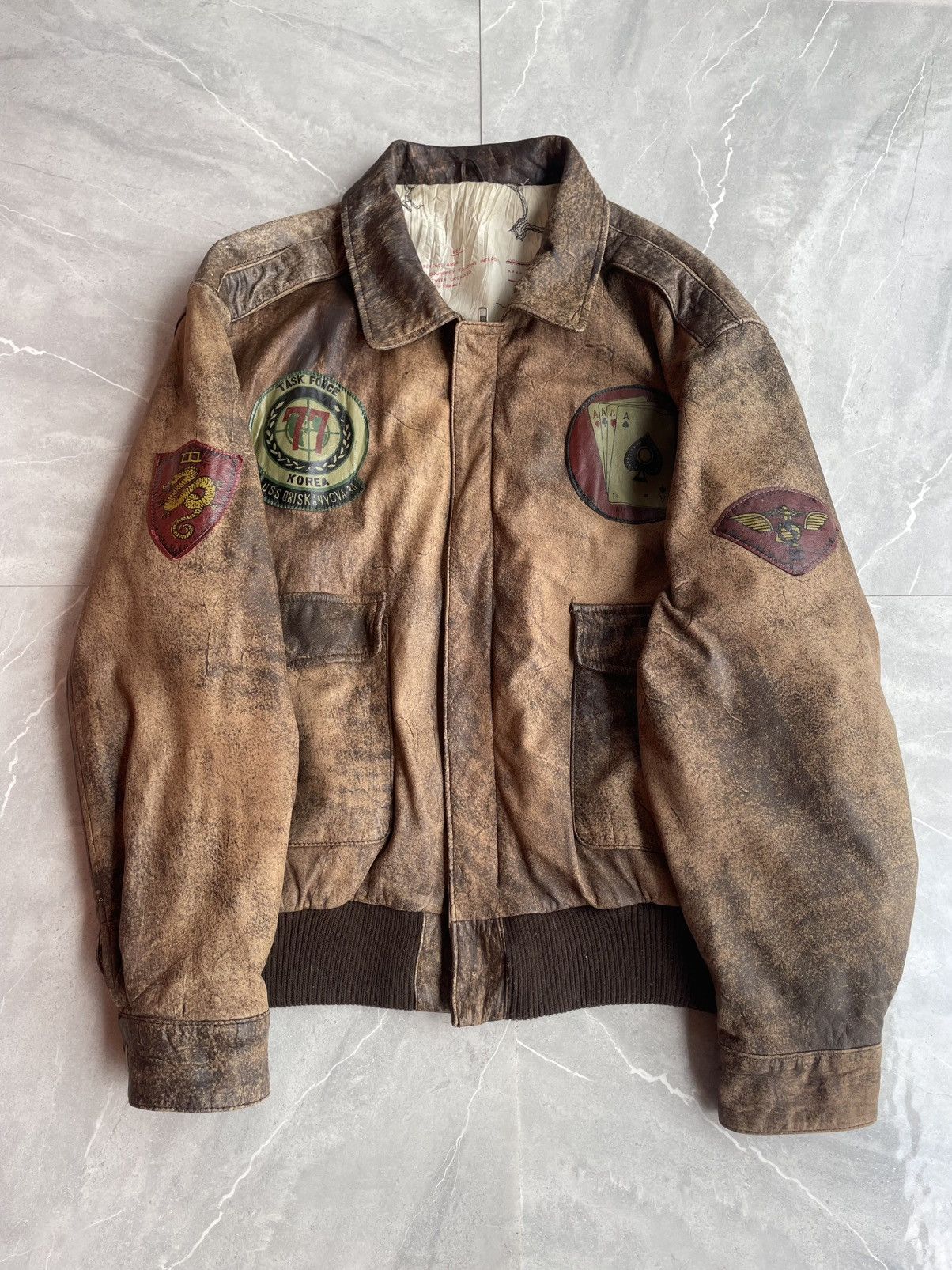 Leather Leather Jacket Flying Tigers 80s Size US L / EU 52-54 / 3 - 5 Thumbnail