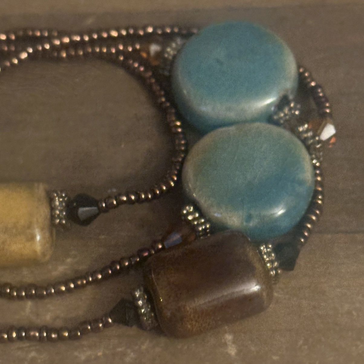 Other Long copper beaded stationed agate necklace Size ONE SIZE - 4 Thumbnail