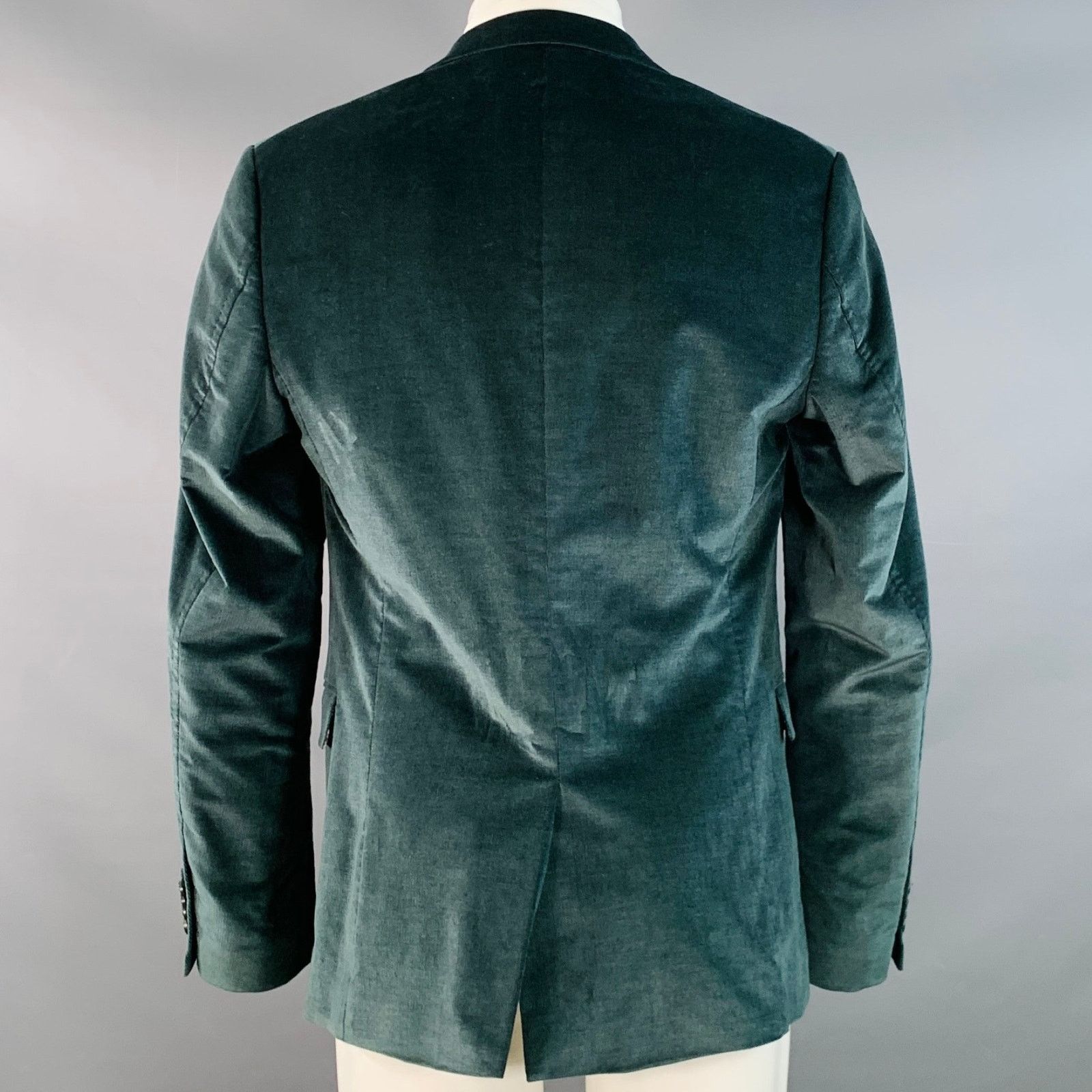 DRYKORN Forest Green Corduroy Cotton Blend Peak Lapel Sport Coat Size 40R - 3 Thumbnail