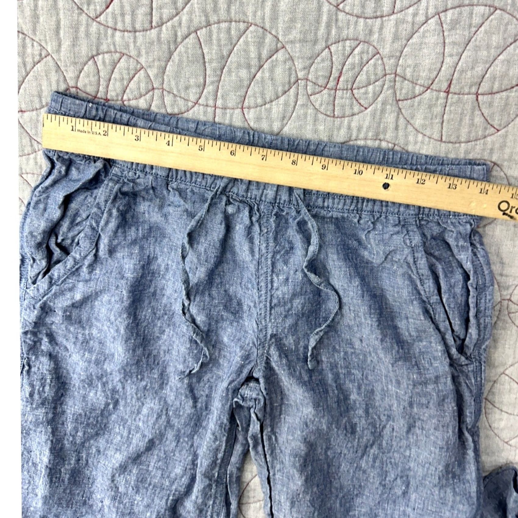 Vintage L.L.Bean Premium Washable Linen Pants Blue Size 2 Women's Bright Mariner Size 26" / US 2 / IT 38 - 6 Thumbnail