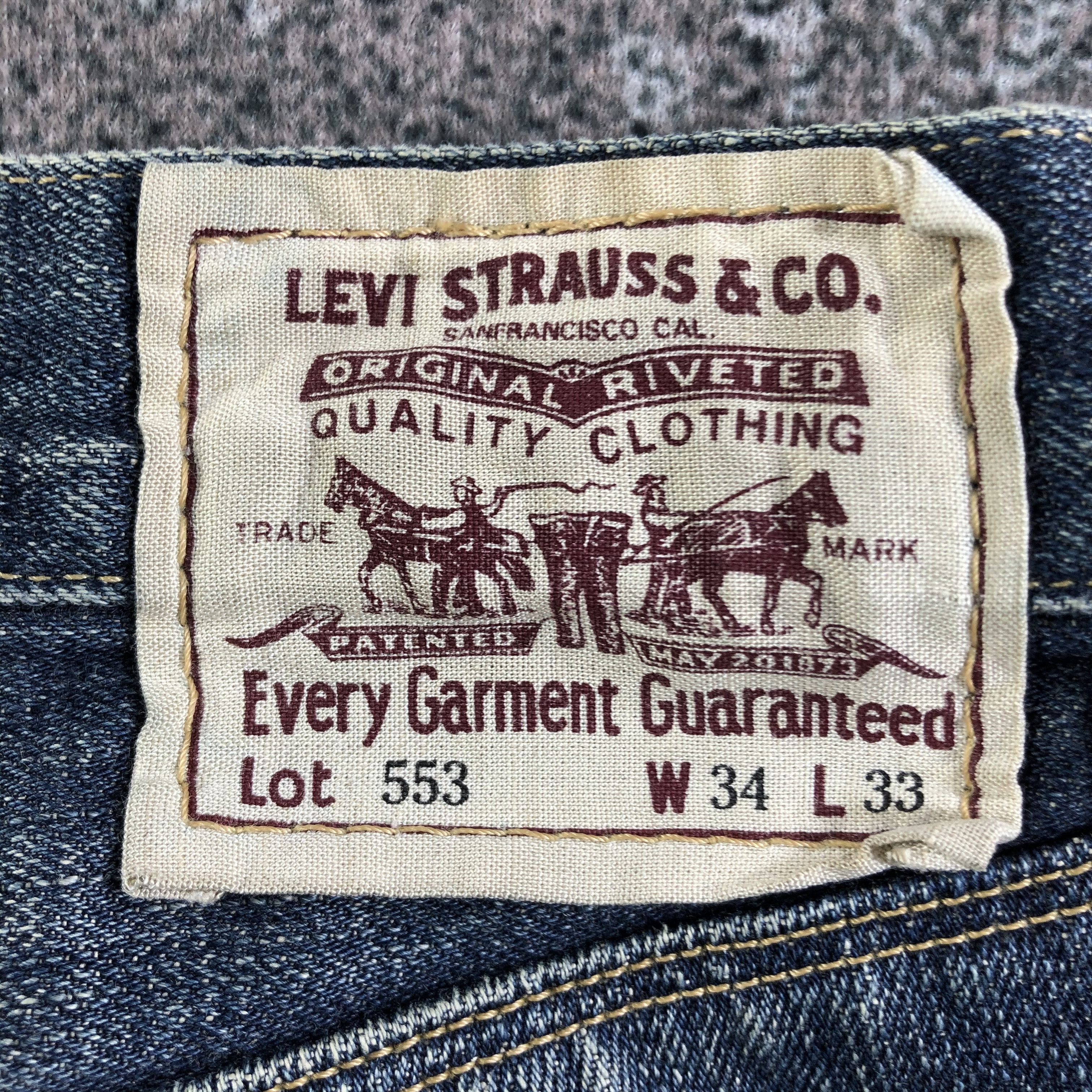 Levi's Vintage Levis 553 Jeans Rusty Blue Baggy Denim KJ2755 Size US 34 / EU 50 - 5 Thumbnail