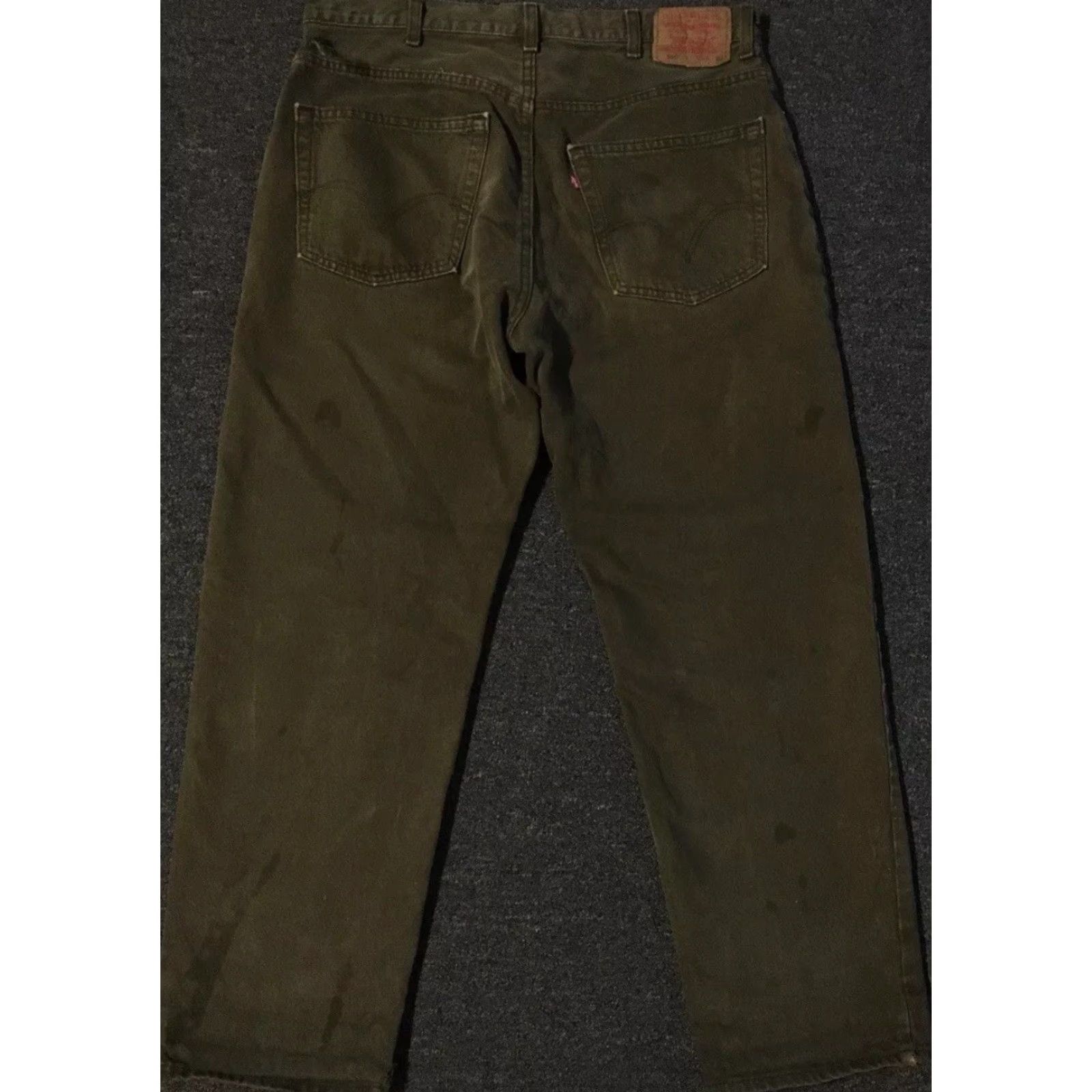 Levi's VINTAGE Levi's 550 Jeans Men 38 Green Distressed Straight 90s Grunge USA 80s Punk Skater Bands Leather Tie? Wait. Size US 38 / EU 54 - 2 Thumbnail