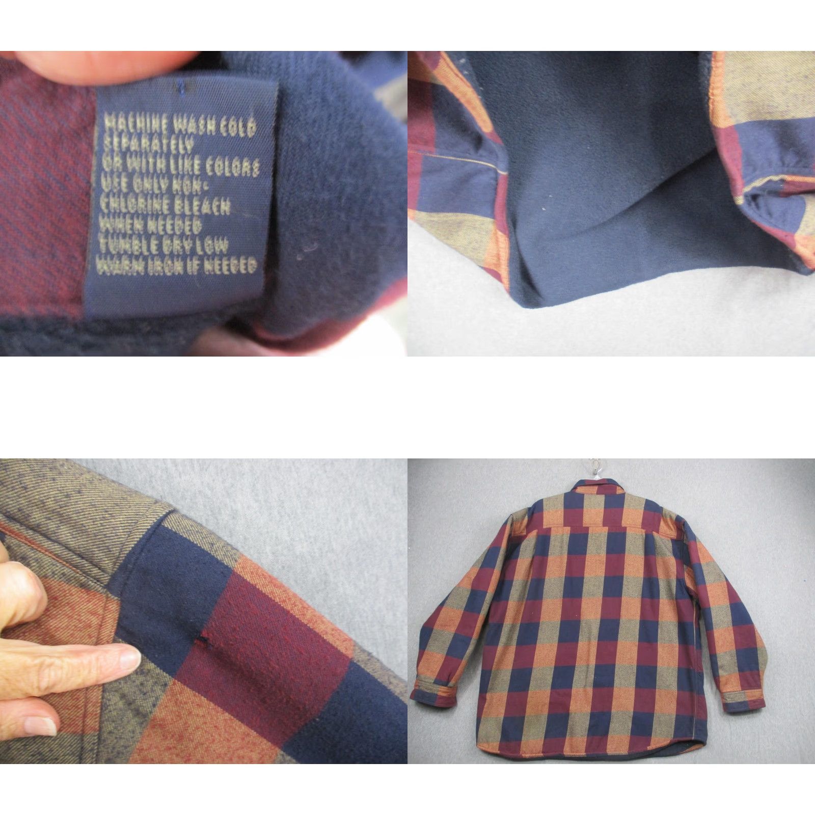 Vintage Ruff Hewn Shirt Mens 2XLT Blue Red Plaid Flannel Fleece Lined Button Up Outdoor Shirt Size US XXL / EU 58 / 5 - 8 Thumbnail