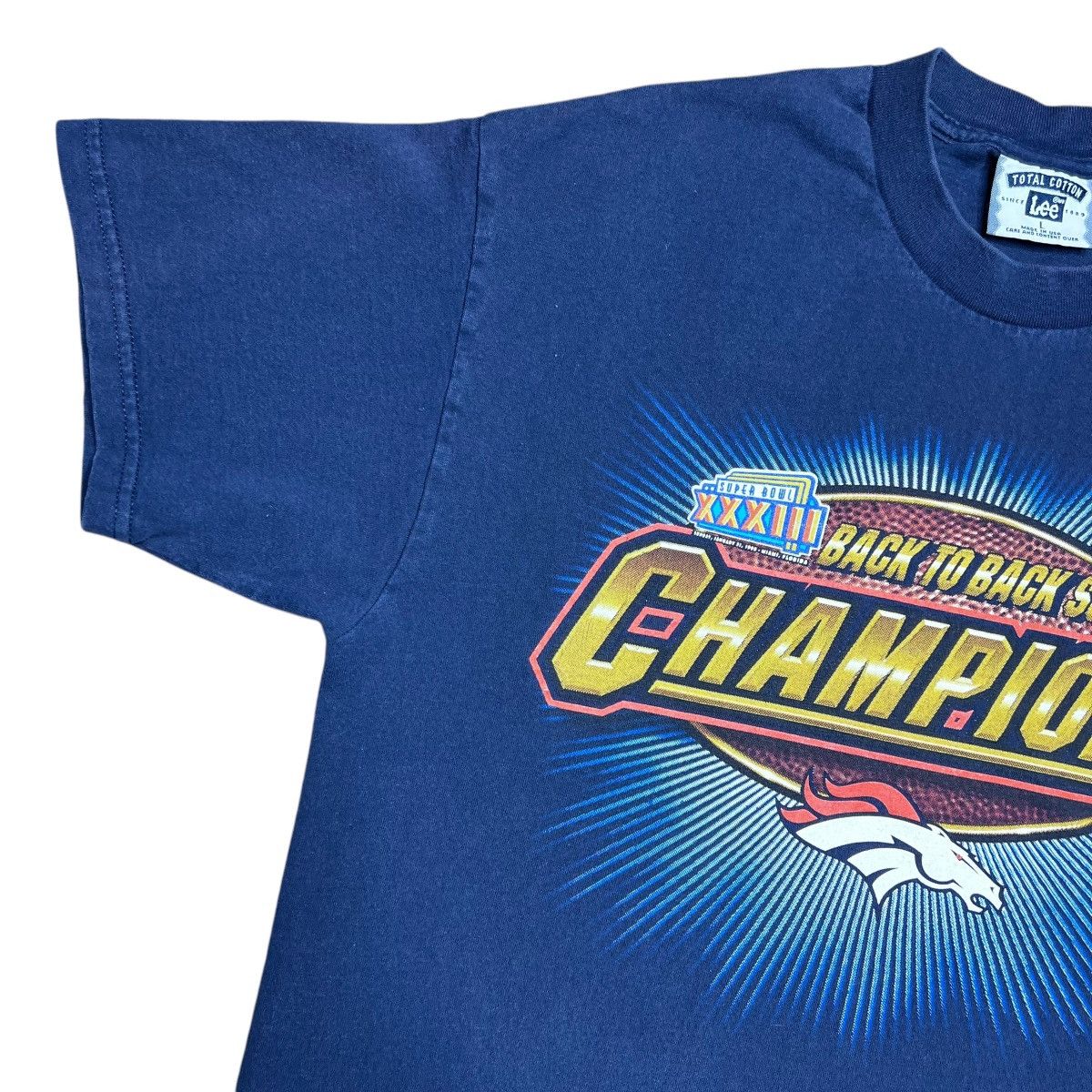 NFL × Vintage 90s NFL Denver Broncos Back To Back Super Bowl Champions Tee Size US L / EU 52-54 / 3 - 5 Thumbnail