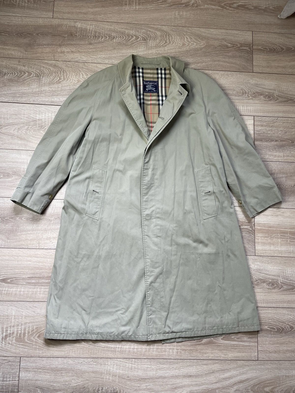 Burberry Burberry Vintage Nova Check Single Breasted Trench Coat Size US L / EU 52-54 / 3 - 1 Thumbnail