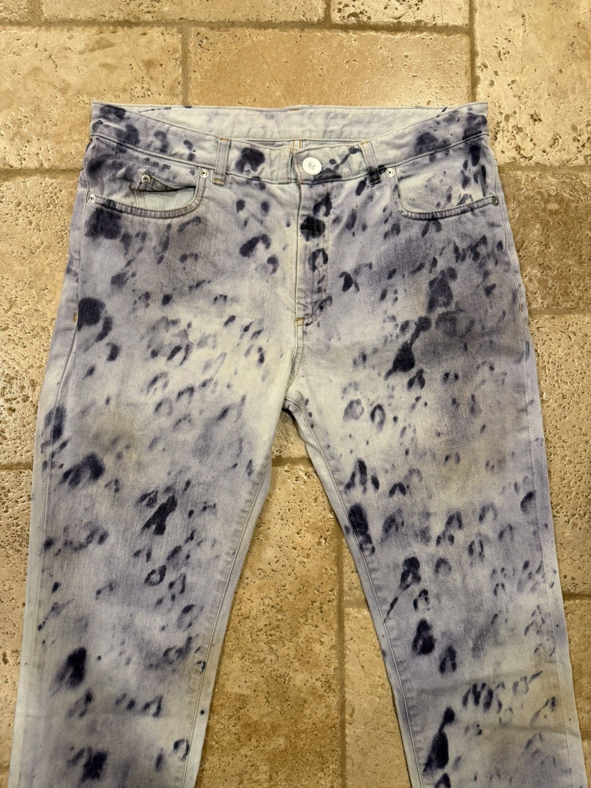 Maison Margiela Maison Margiela Ink / Paint Splatter Purple Denim Jeans Size US 32 / EU 48 - 4 Thumbnail