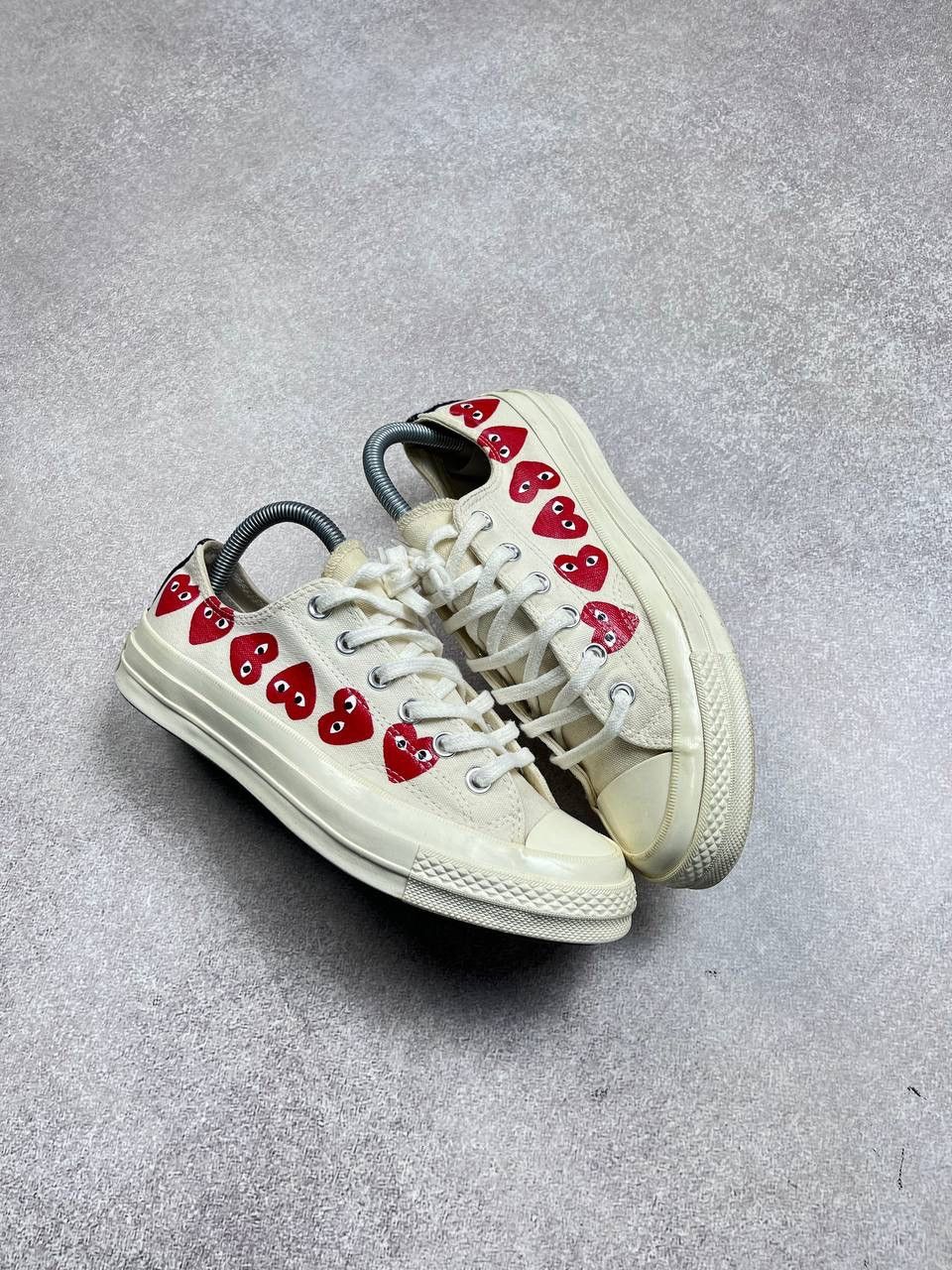Comme des Garcons PLAY × Converse × Vintage Vintage PLAY Comme Des Garcons Heart Chuck Tailor Sneakers Size US 8 / IT 38 - 3 Thumbnail