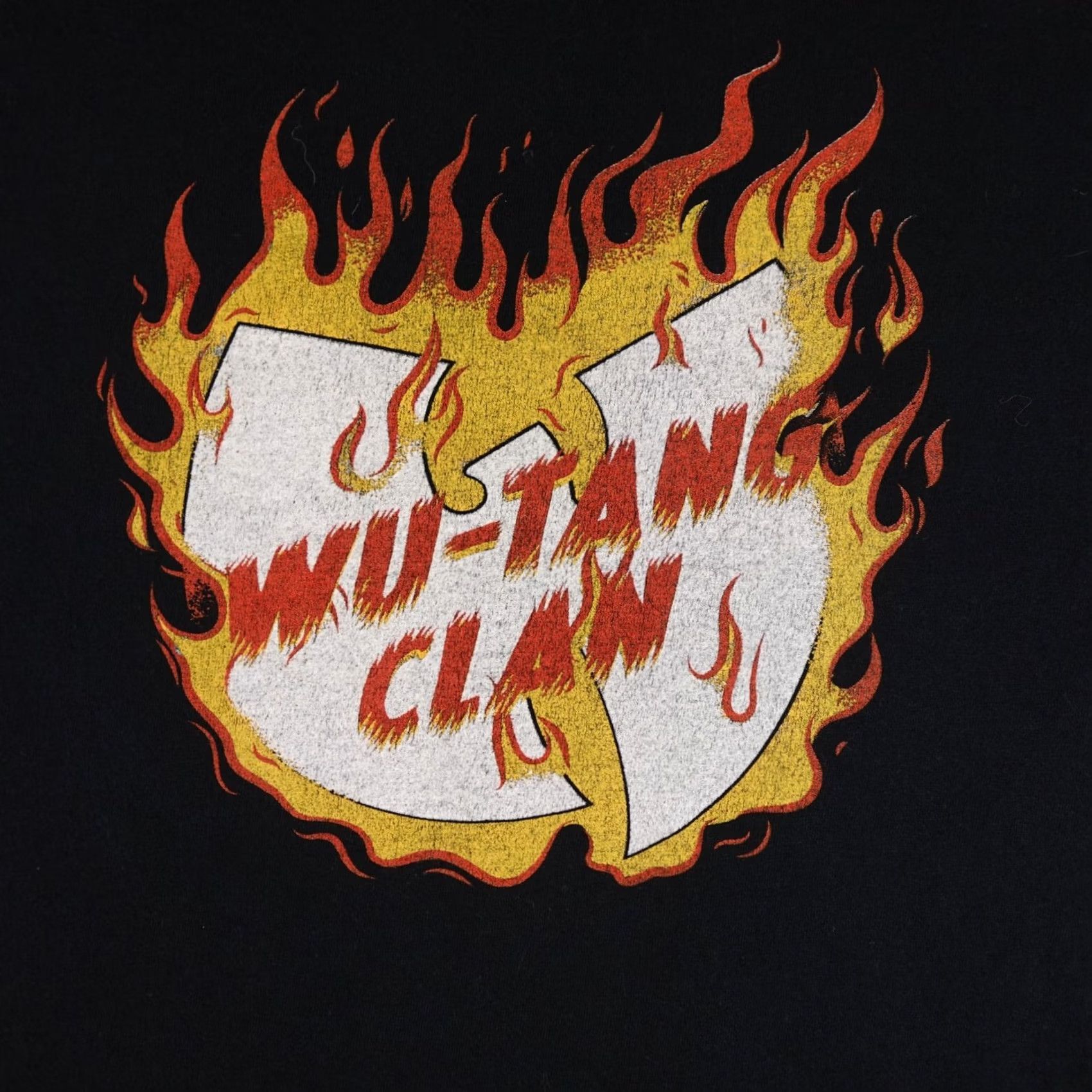 Glanshirt Wu Tang Shirt Mens Medium Black Short Sleeve Flames Graphic Hip Hop Y2K Size US M / EU 48-50 / 2 - 2 Thumbnail
