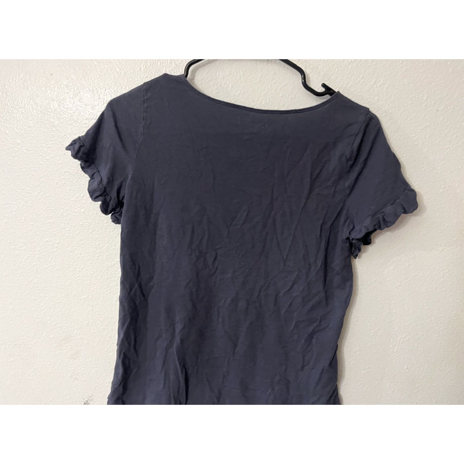 Loft LOFT Women's Cropped Tee Gray XS Cotton Short Sleeve Crew Neck T-Shirt Size XS / US 0-2 / IT 36-38 - 3 Thumbnail