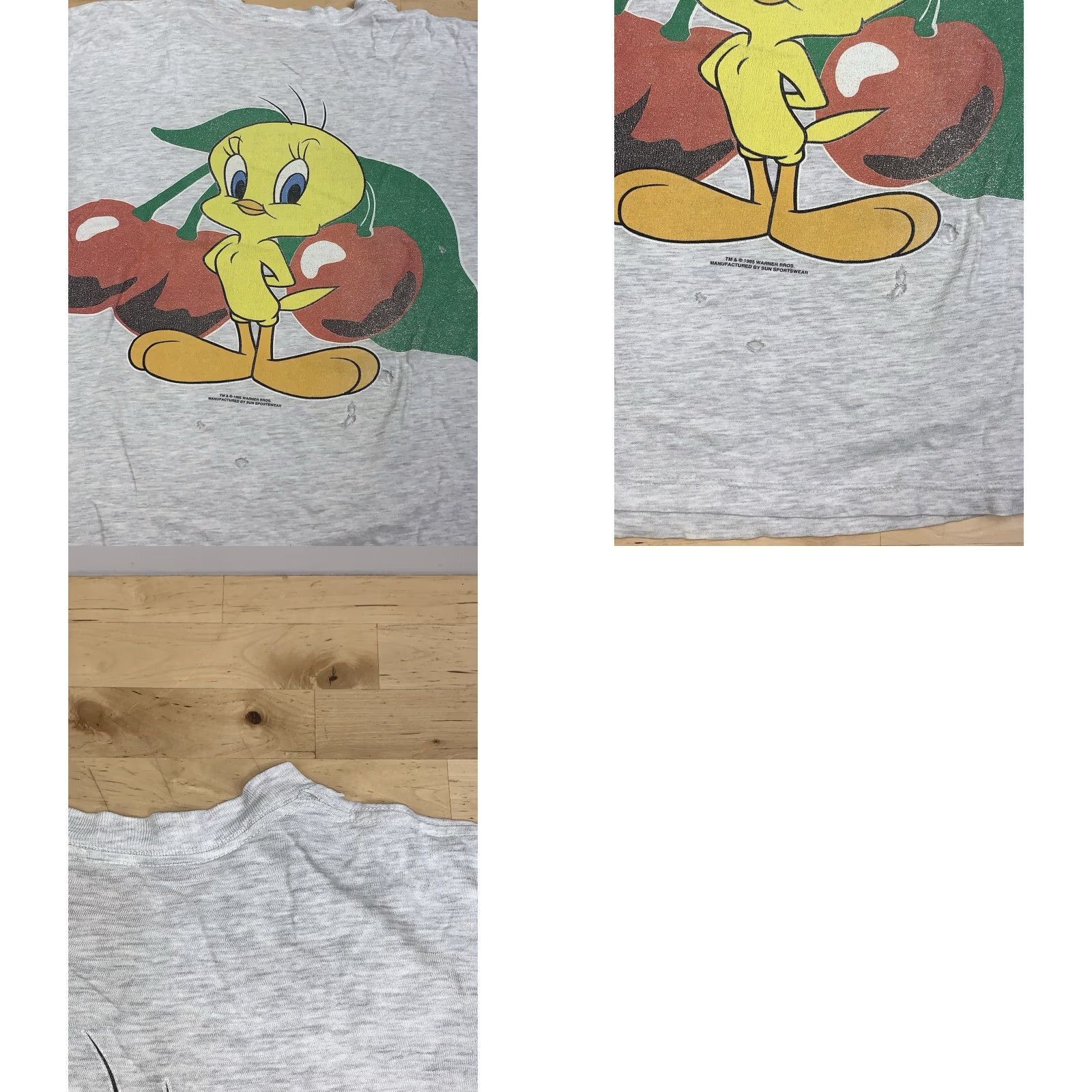 Vintage VINTAGE Tweety Bird Shirt Looney Tunes XL Gray 90s Cartoon Adult Unisex T-Shirt Short Sleeve Other Keywords Size US XL / EU 56 / 4 - 8 Thumbnail