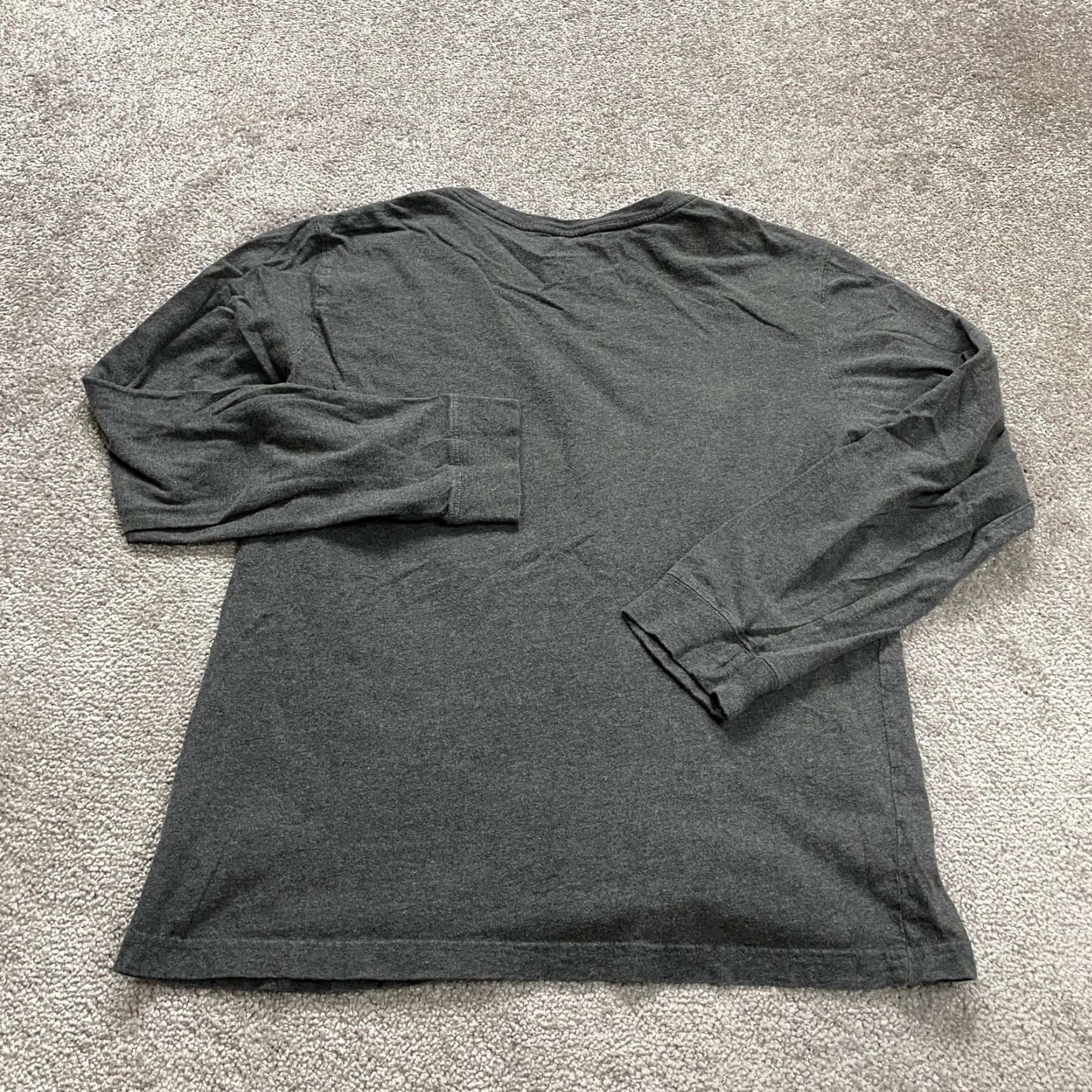 George George Casual Crew Neck T-Shirt Mens Large Gray Long Sleeve Cotton Regular Fit Size US L / EU 52-54 / 3 - 2 Thumbnail