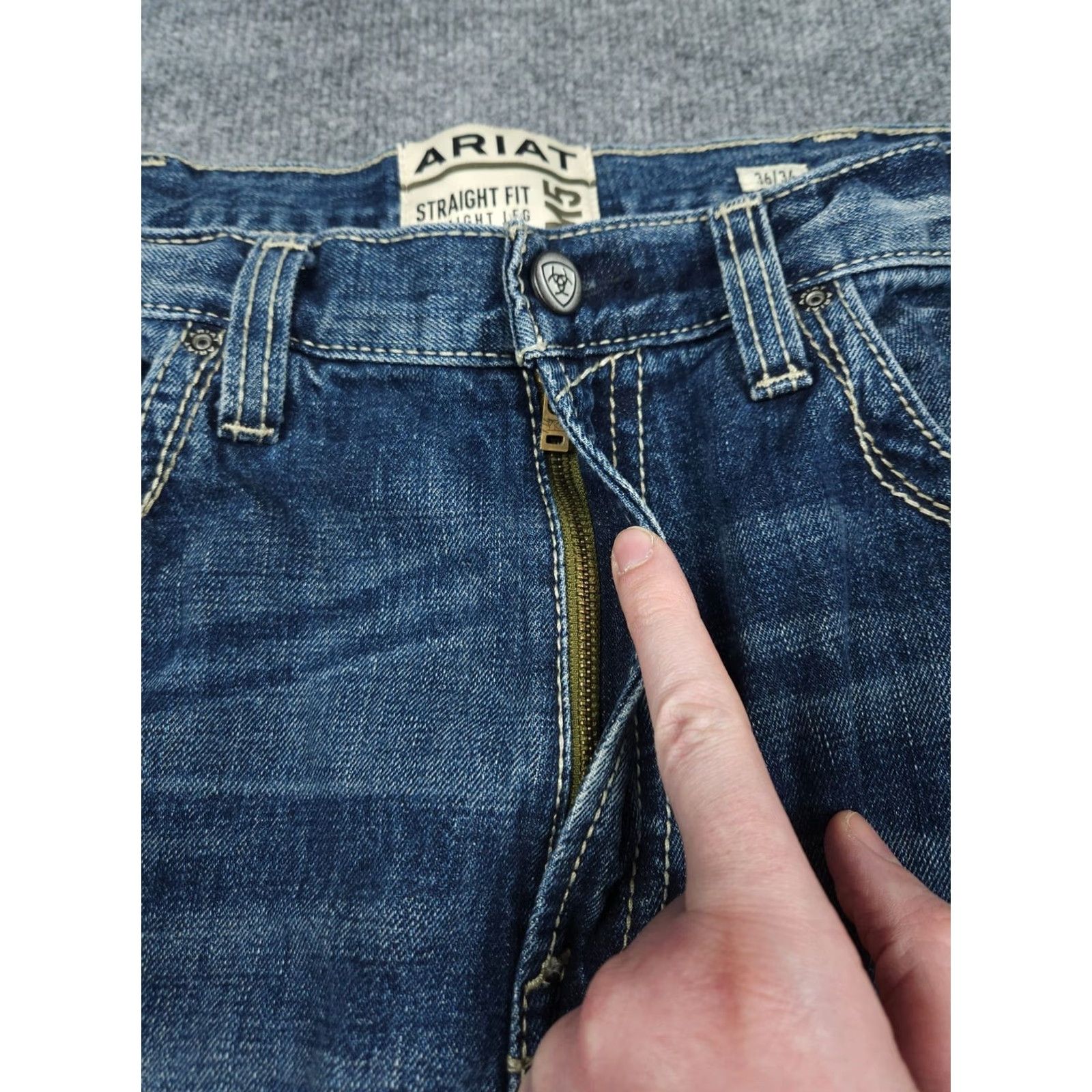 Ariat Ariat M5 Straight Leg Jeans Men's 34 x 32 Blue Workwear Ranch EUC Size US 34 / EU 50 - 4 Thumbnail