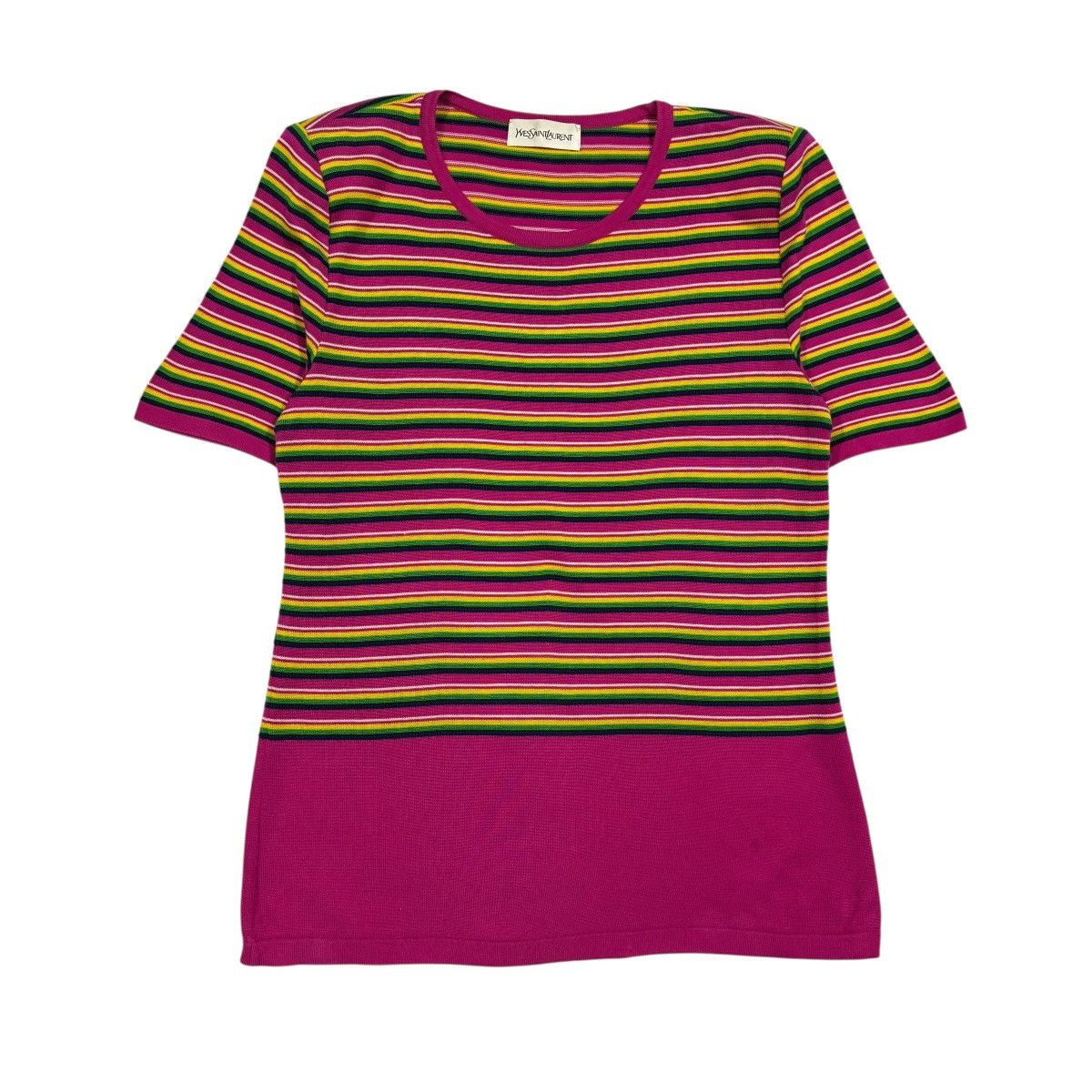 Yves Saint Laurent Vtg🔥90’s YvesSaintLaurent Rainbow Striped Knited Shirt Size M / US 6-8 / IT 42-44 - 1 Thumbnail