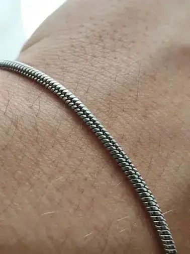 Japanese Brand 2MM 316L Titanium Steel Snake Chain 18.5 cm Bracelet Size ONE SIZE - 3 Thumbnail