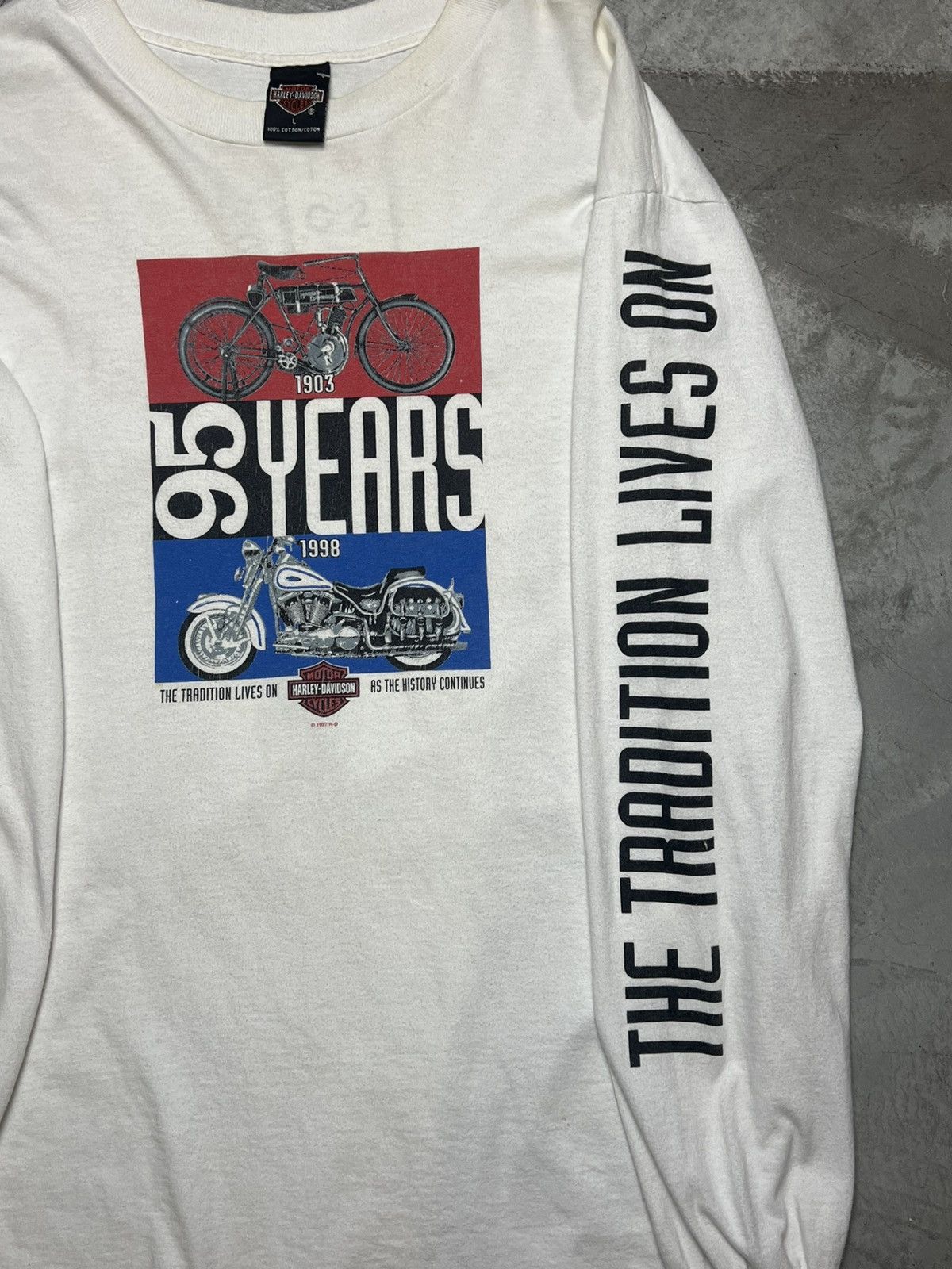 Harley Davidson Vintage Harley Davidson T-Shirt long sleeve 1998 Size US L / EU 52-54 / 3 - 4 Thumbnail