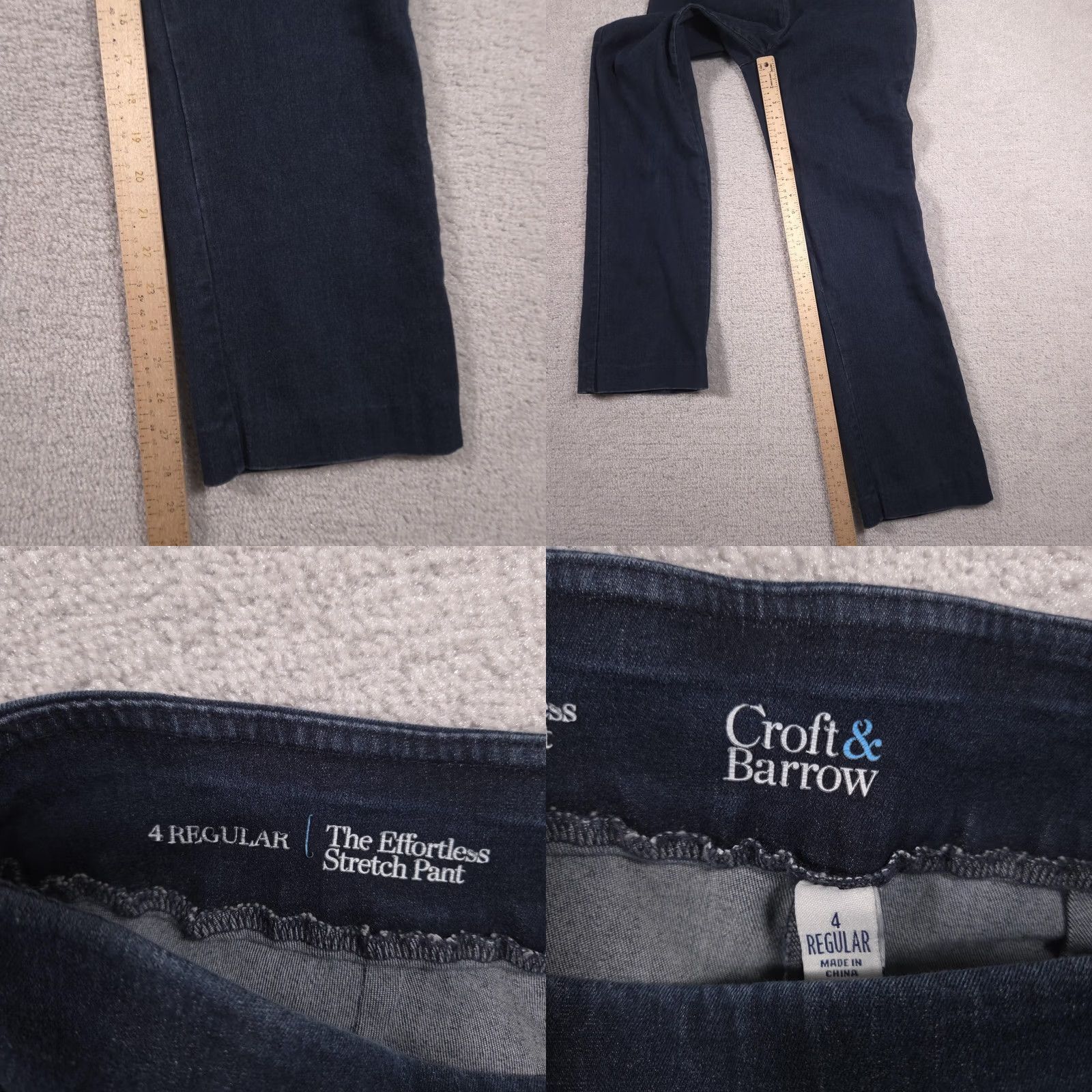 Croft & Barrow Croft & Barrow Pants Womens 4 Navy Effortless Stretch Pull On Straight Leg Denim Pants Denim Navy 4 Regular Womens Size 27" / US 4 / IT 40 - 8 Thumbnail