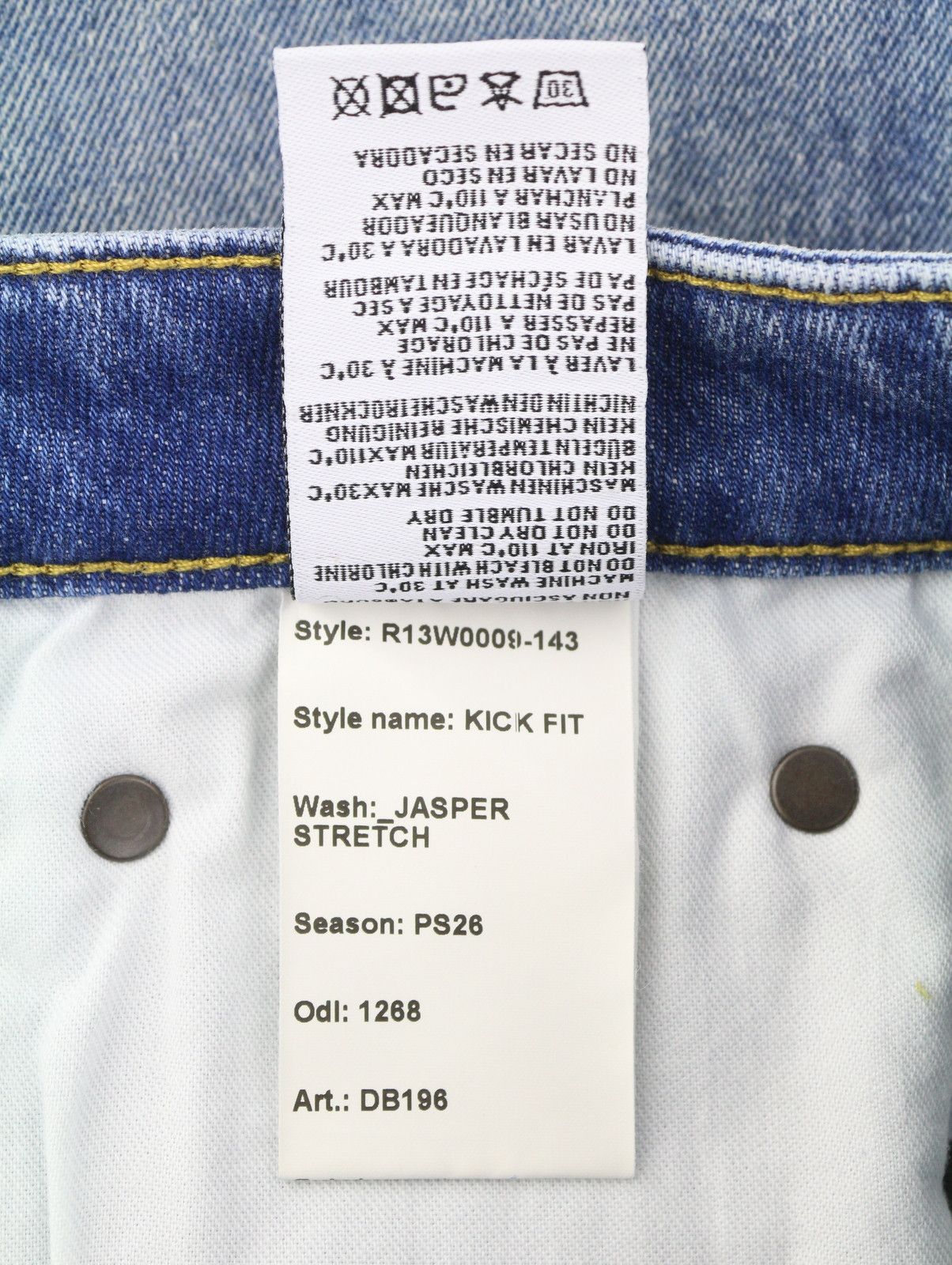 R13 KICK FIT 29 Jasper Stretch Cropped Faded Blue PS26 89078 Size 29" - 6 Thumbnail