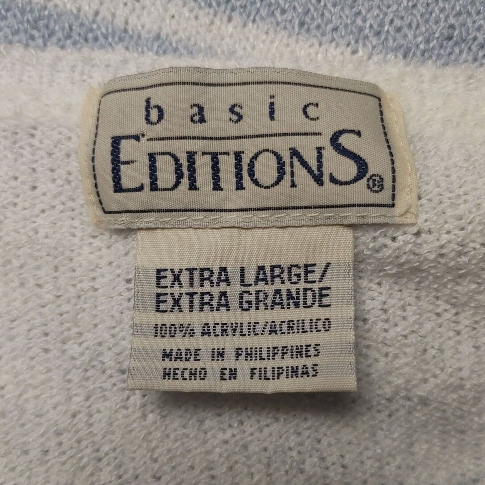 Basic Editions Basic Editions Women's White Stripped Knit T-Shirt XL Size XL / US 12-14 / IT 48-50 - 3 Thumbnail
