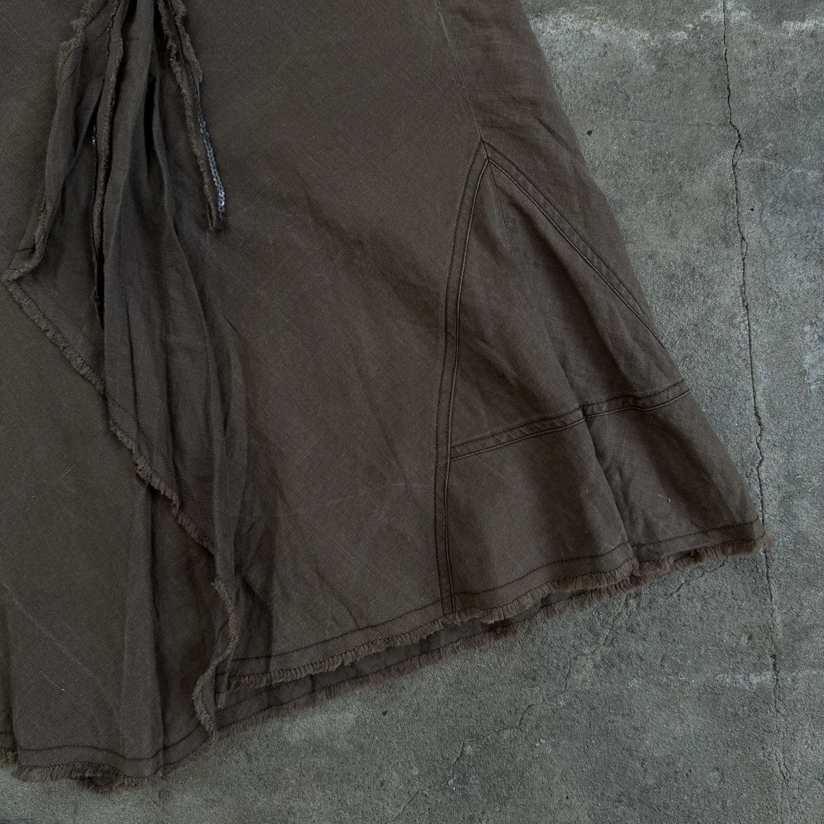 Japanese Brand Vintage Steps Ramie Midi Skirt linen Size 25" / US 0 / IT 36 - 3 Thumbnail