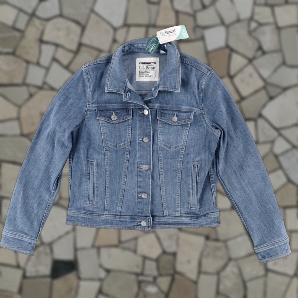 Vintage LL Bean Beanflex Jean Jacket Blue Women's S Shirt Size 28" / US 6 / IT 42 - 1 Thumbnail
