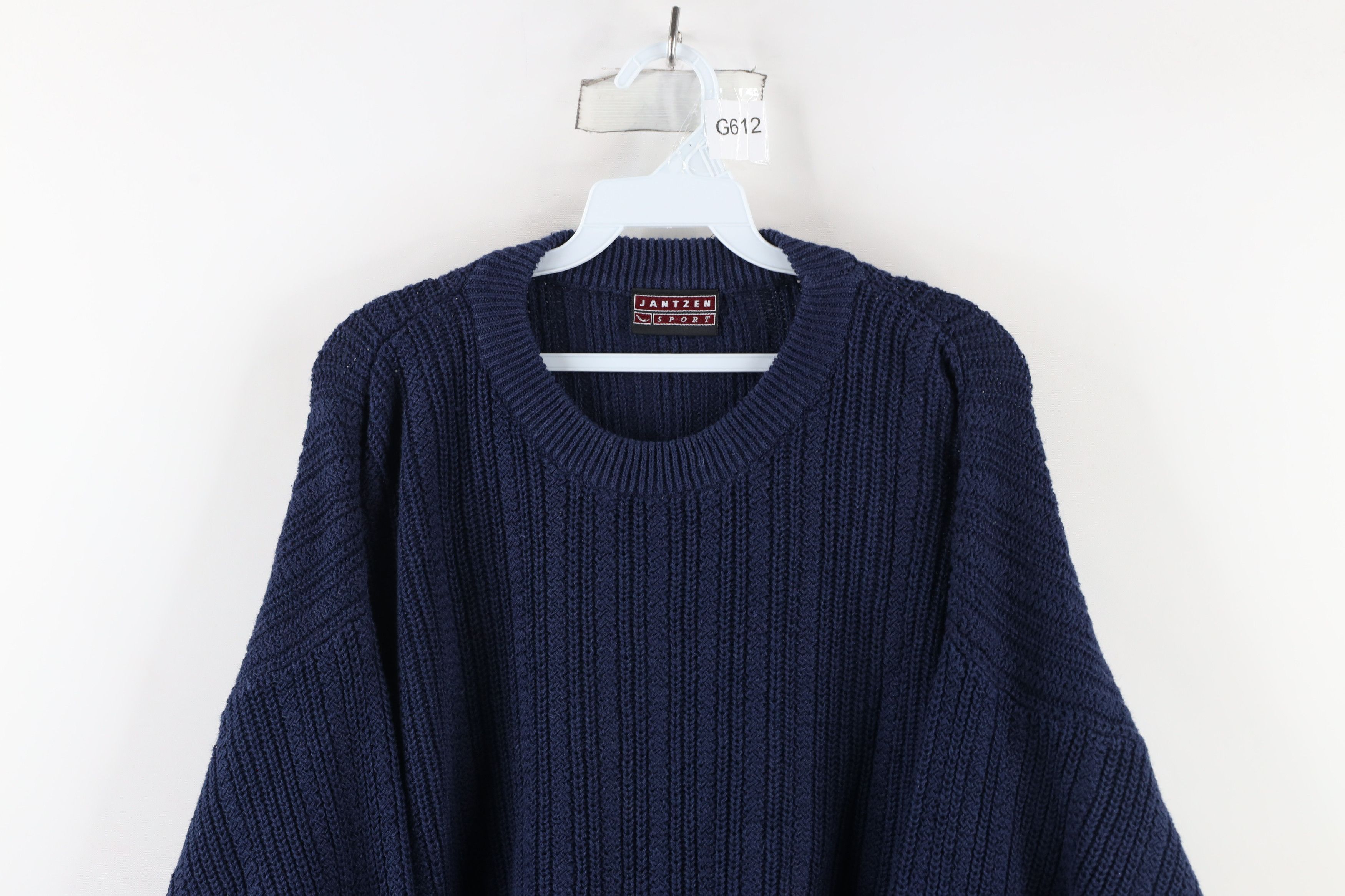 Vintage Vintage 90s Streetwear Baggy Chunky Ribbed Knit Sweater Blue Size US L / EU 52-54 / 3 - 2 Thumbnail