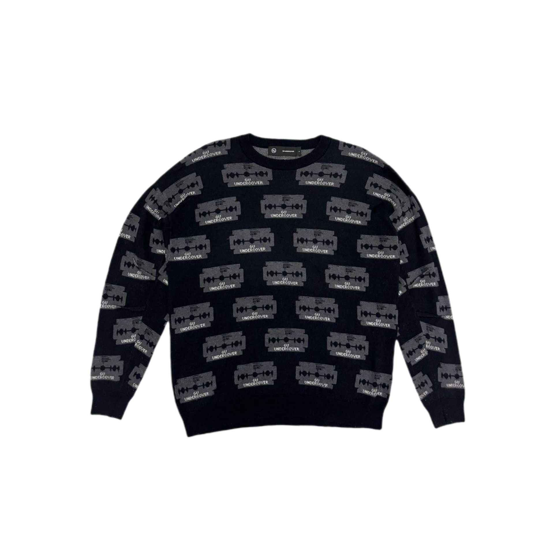 Undercover Monogram Print Razor Blade Crewneck Size US L / EU 52-54 / 3 - 1 Thumbnail