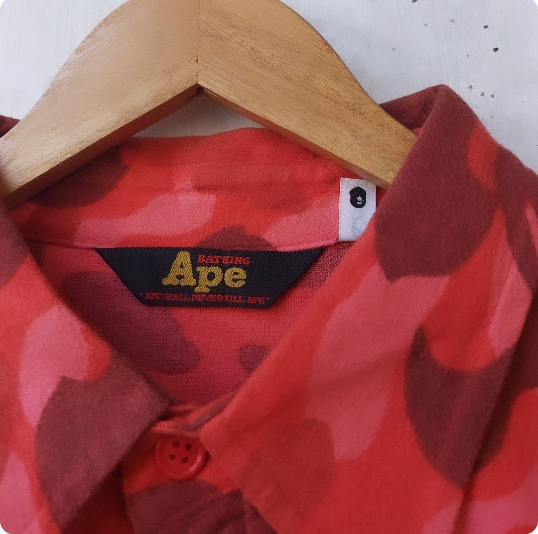 Bape Vintage BAPE Red Camo Long Sleeve Button Shirt Size US M / EU 48-50 / 2 - 13 Thumbnail