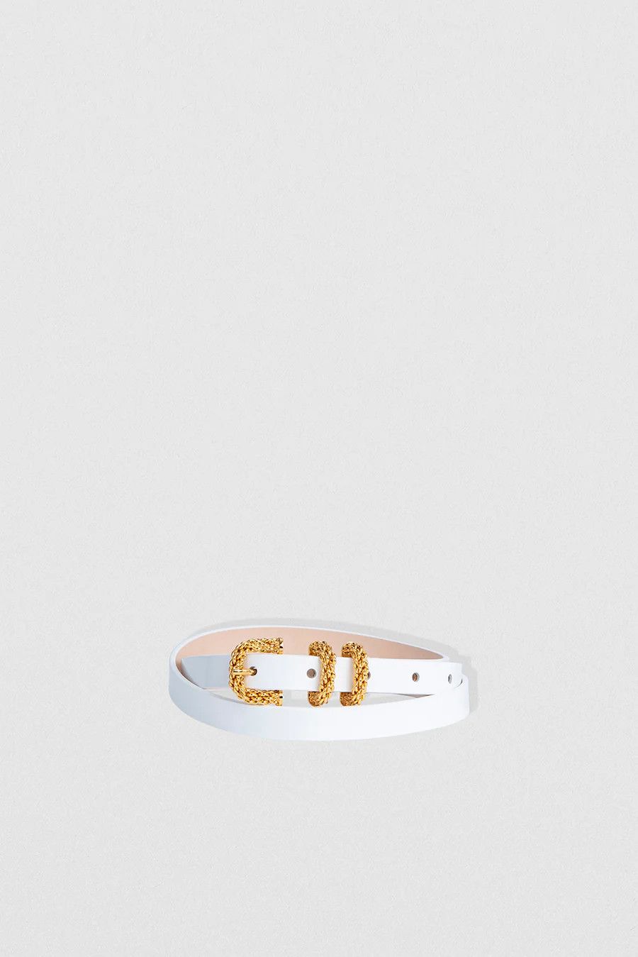 By Far o1mle1224 Size : S/ Patent Leather Belt in White Size ONE SIZE - 1 Thumbnail