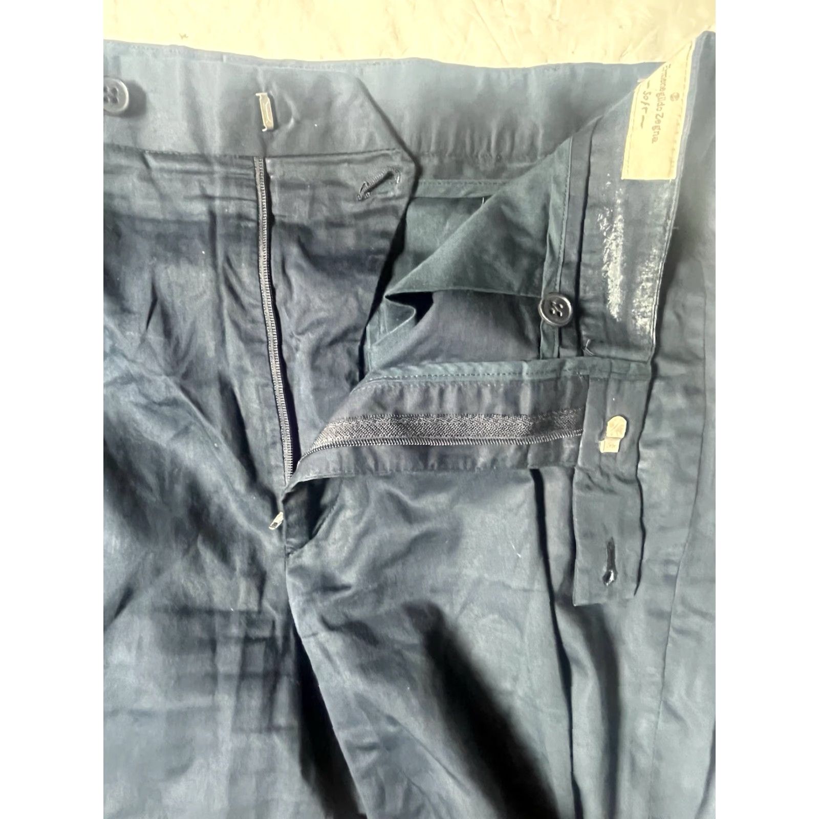 Ermenegildo Zegna Ermenegildo Zegna Men's Dress Pants - 48R Black, Regular, Straight Leg, Button Zip, Dry Clean Only, Cotton, Pockets, Italy, Business/Formal, Men Size US 32 / EU 48 - 6 Thumbnail