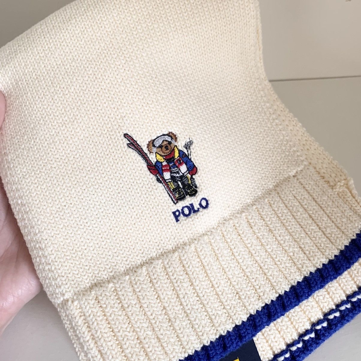 Polo Ralph Lauren Ralph Lauren polo bear embroidered scarf 100% cotton Size ONE SIZE - 2 Thumbnail