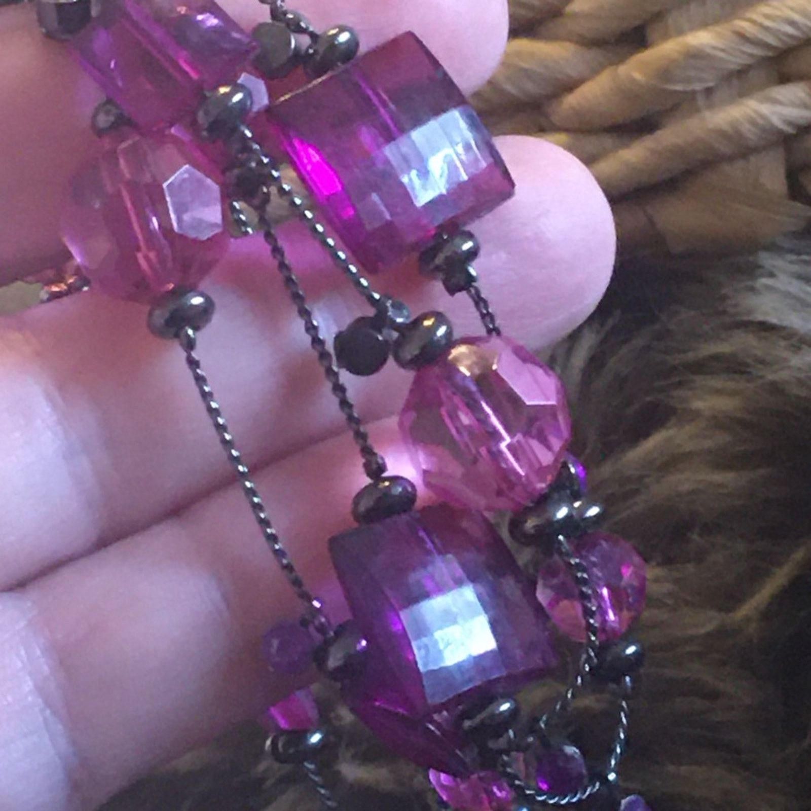 Jewelry Layered double strand faceted bead chrome necklace Size ONE SIZE - 6 Thumbnail