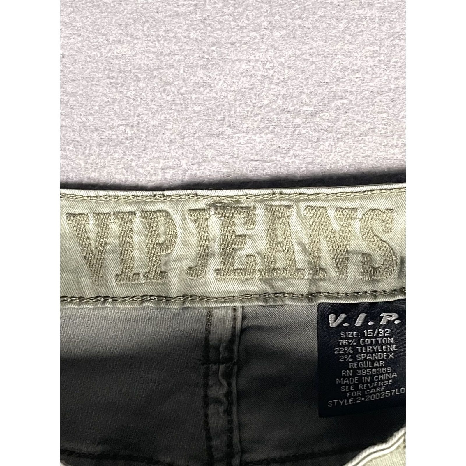 Vintage VIP JEANS Cargo Pants Womens Size 15/32 Green Elastic Hem Pockets Casual Utility Size 36" / US 14 / IT 50 - 4 Thumbnail