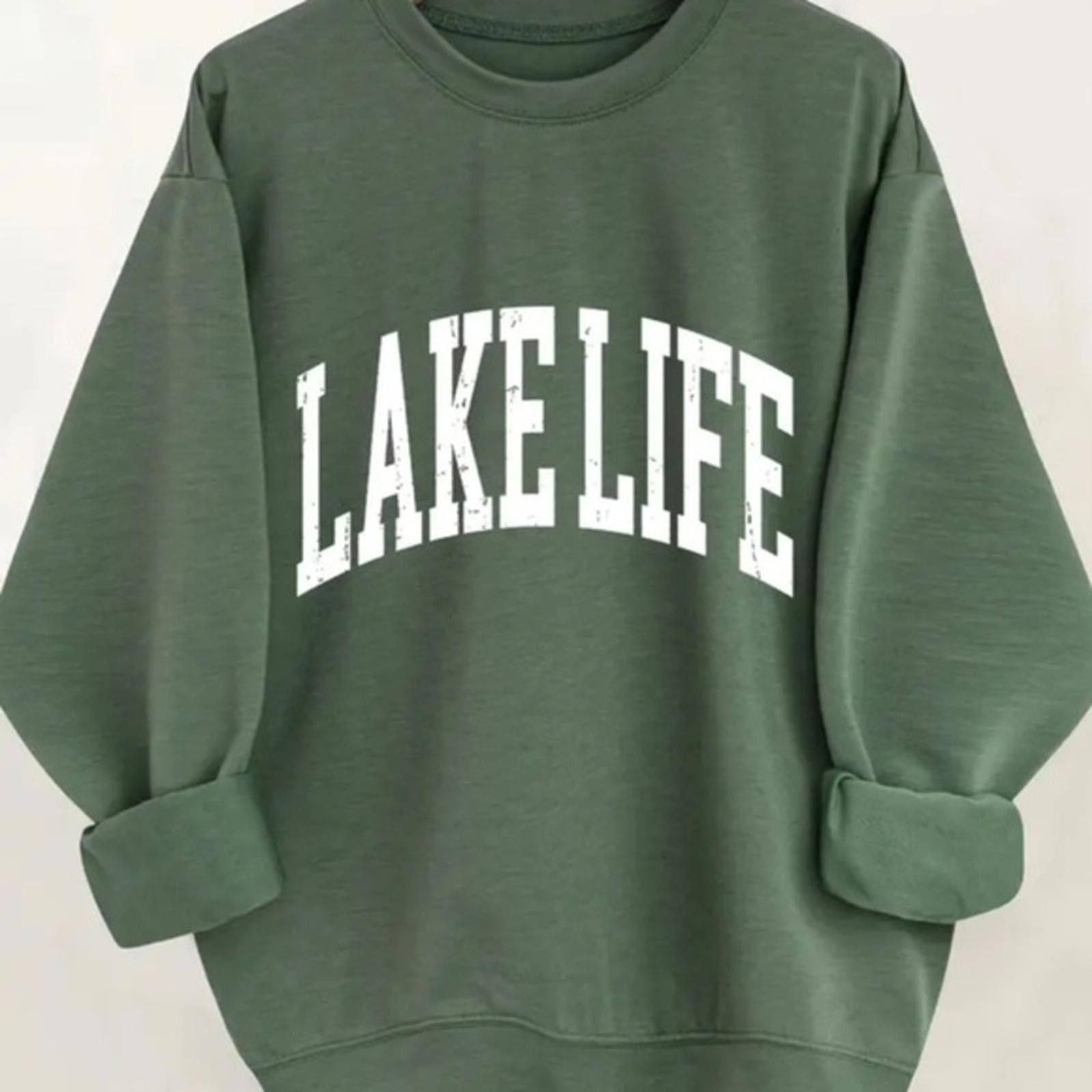 Designer Green 'Lake Life' Sweatshirt Size S / US 4 / IT 40 - 1 Thumbnail