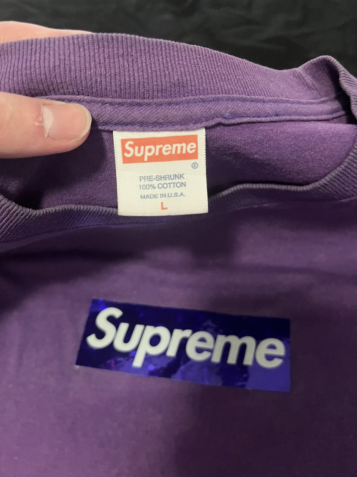 Supreme Supreme holographic box logo tee purple Size US L / EU 52-54 / 3 - 8 Thumbnail